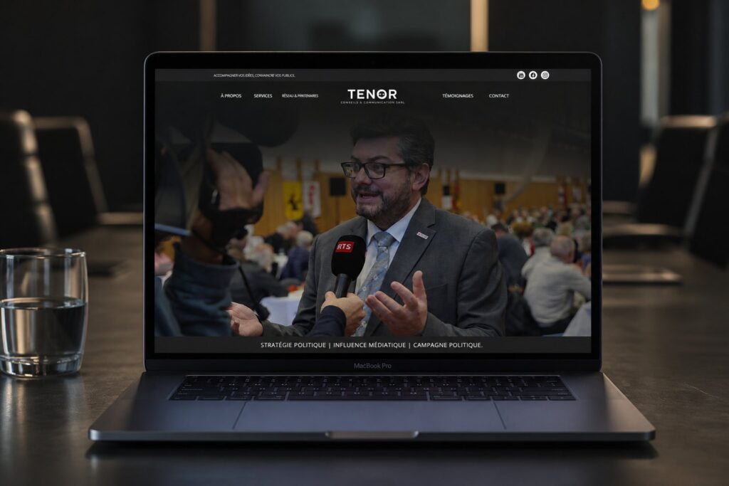 Site internet de Agence Tenor réalisé par Osmose Marketing, présenté sur un ordinateur portable