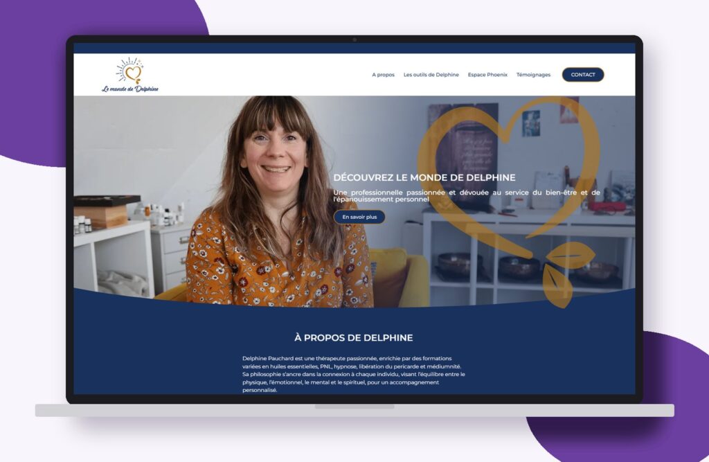 Site internet de Le Monde de Delphine réalisé par Osmose Marketing, présenté sur un ordinateur portable