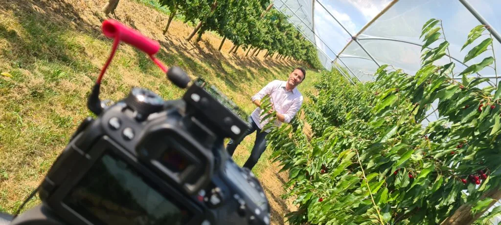 Tournage d'Osmose Marketing dans une exploitation maraîchère