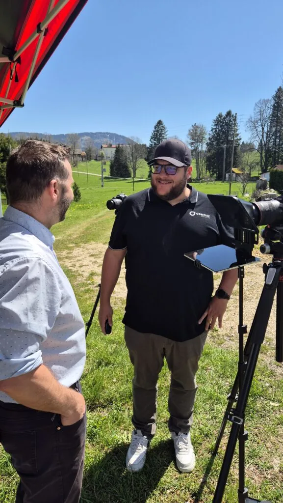 Tournage vidéo d'Osmose Marketing sur un chantier pour une PME du Nord vaudois